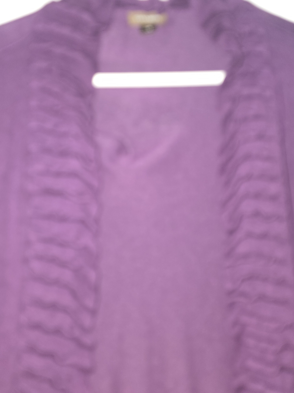 4/$67 Deal! Danier Vintage Deep Plum Ruffled Open-Front Cardigan - Picture 7 of 10